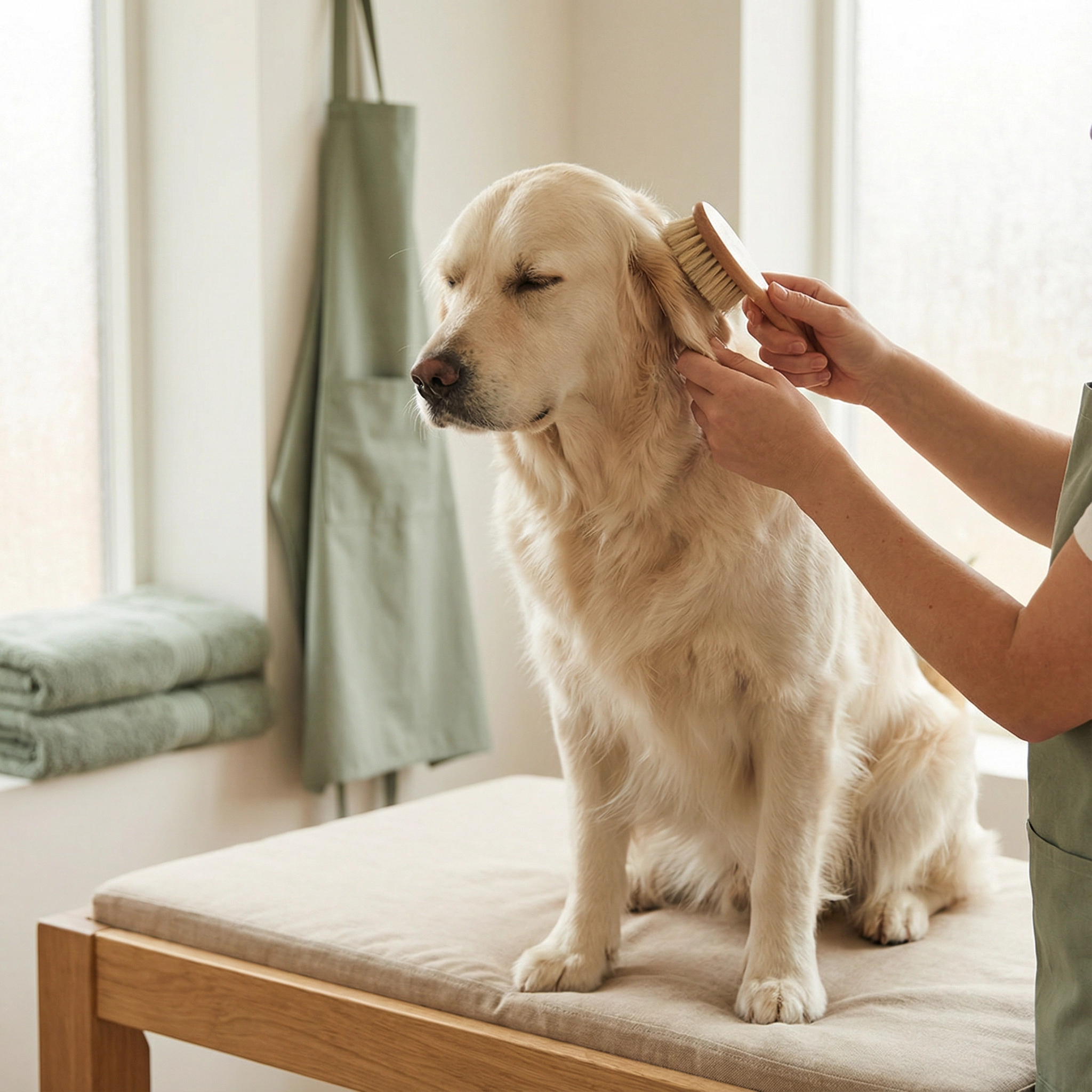 Dog being professionally groomed in Teesside